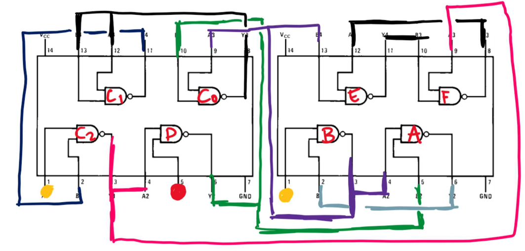 Circuit diagram on the IC.